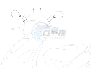 Fly 150 4T 3V ie (USA) drawing Driving mirror/s