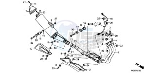 CB500FAE CB500F ABS UK - (E) drawing EXHAUST MUFFLER