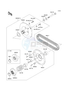 KAF 400 A [MULE 610 4X4] (A6F-AF) A6F drawing DRIVEN CONVERTER_DRIVE BELT