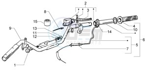 Liberty 125 la poste drawing Handlebars component parts