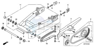 CB1300S9 Australia - (U / BCT MME TWO TY2) drawing SWINGARM/CHAIN CASE