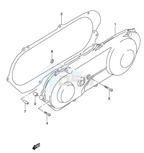 AY50 (P19) katana drawing CRANKCASE LH COVER (MODEL K3 K4)