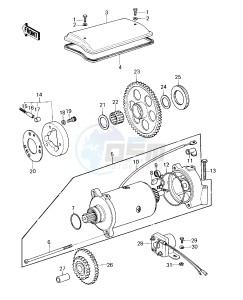 KZ 1000 E [SHAFT] (E1-E2) [SHAFT] drawing STARTER MOTOR_STARTER CLUTCH