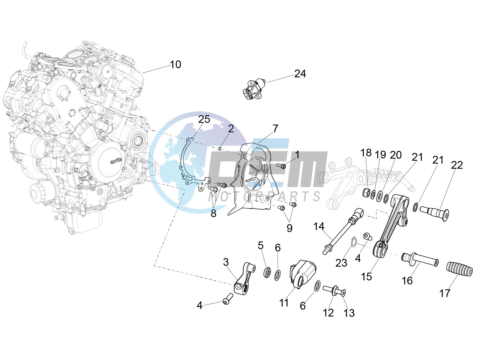 Engine-Completing part-Lever