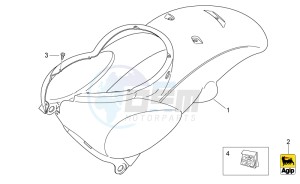 Scarabeo 50 2t e2 (eng. piaggio) drawing Rear body I - Rear fairing