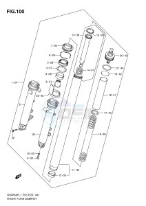 GSX650F (E3-E28) Katana drawing FRONT FORK DAMPER (GSX650FL1 E3)