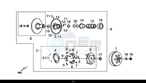 CRUISYM 300 (LV30W1-EU) (L8-M0) drawing DRIVEN PULLEY ASSY