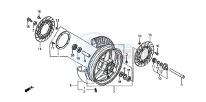 ST1100 drawing FRONT WHEEL (ST1100AN/AP/AR)