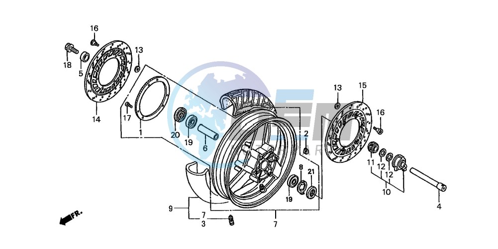 FRONT WHEEL (ST1100AN/AP/AR)