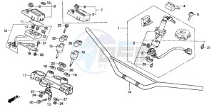 XL600V TRANSALP drawing HANDLE PIPE/TOP BRIDGE