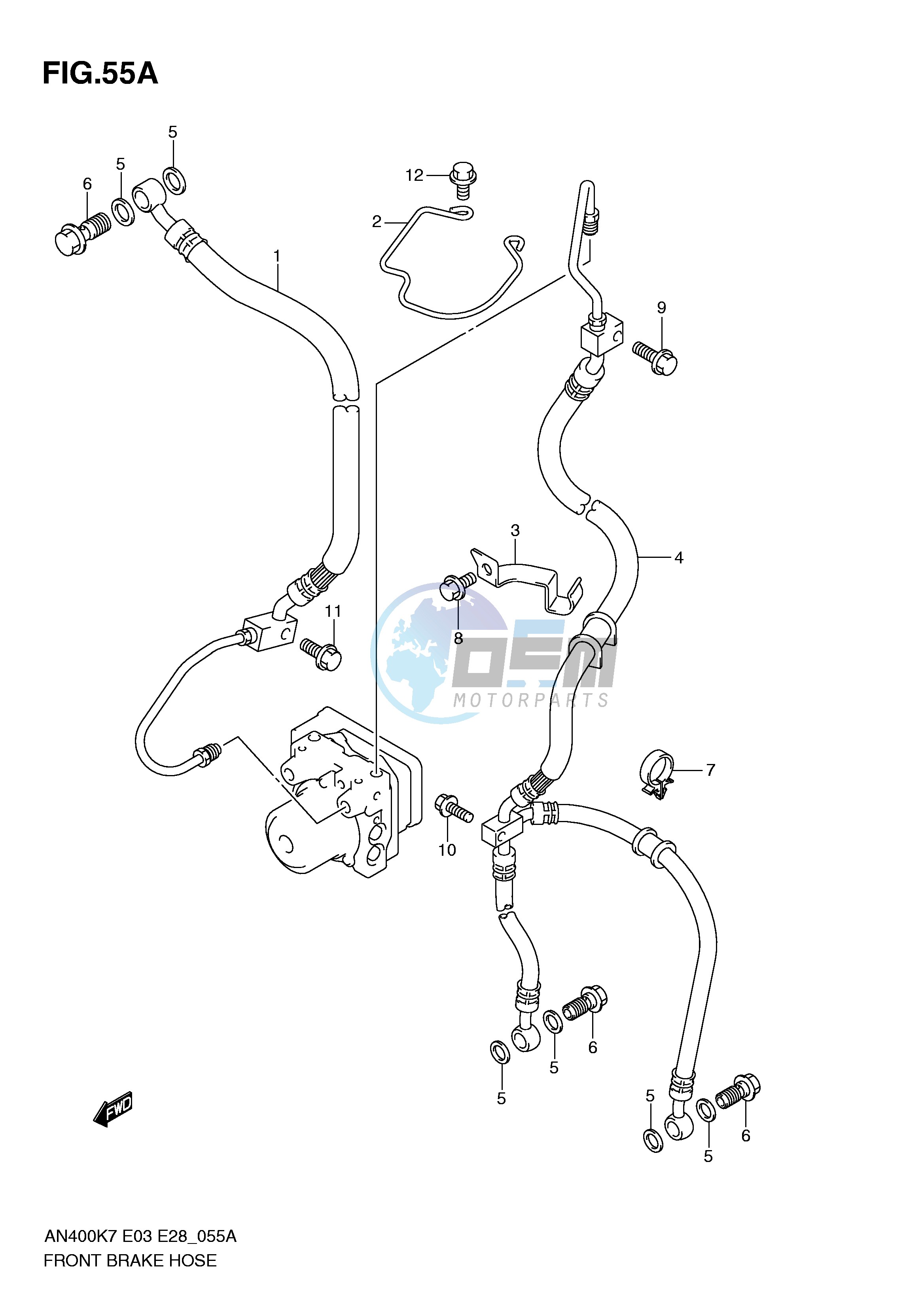 FRONT BRAKE HOSE(AN400AK9 AL0 ZAL0)