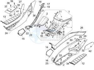 MP3 300 ie lt Touring drawing Central cover - Footrests