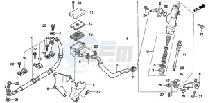 XL600V TRANSALP drawing REAR BRAKE MASTER CYLINDER