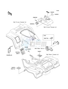 KLF 250 A [BAYOU 250] (A6F-A9F) A7F drawing LABELS