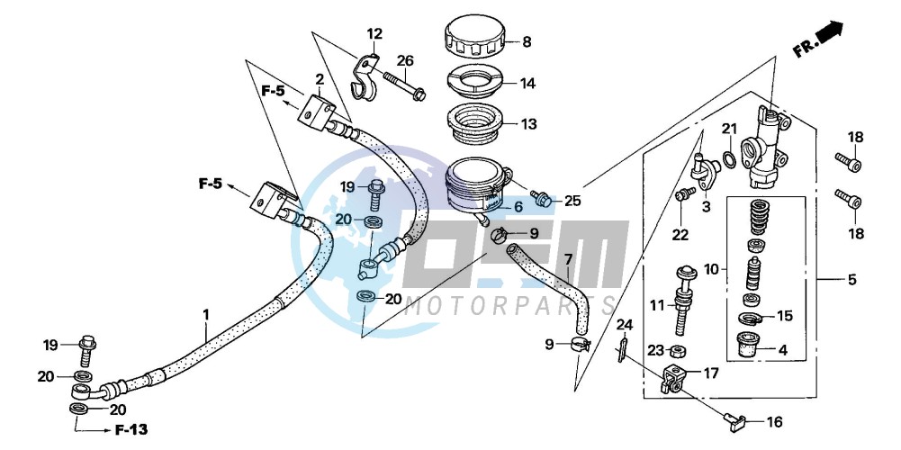 REAR BRAKE MASTER CYLINDER (CBF600SA6/NA6)