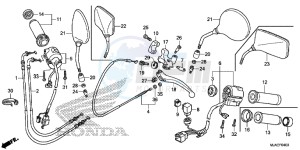 VT750C2SE Shadow - VT750C2S-E UK - (E) drawing HANDLE LEVER/ SWITCH/ CABLE