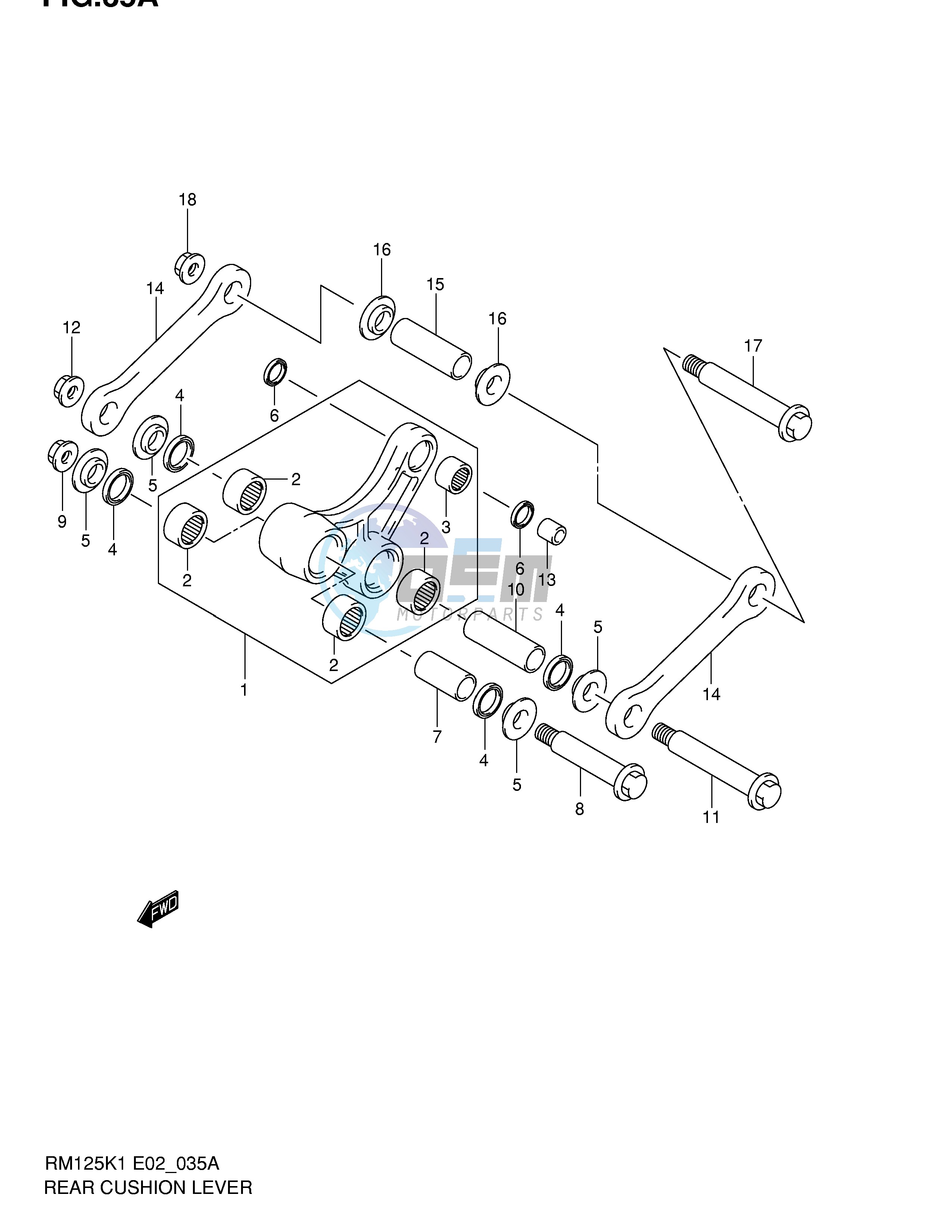 REAR CUSHION LEVER (MODEL K2)