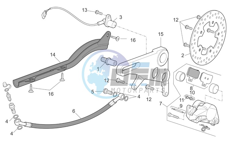 Rear master brake cylinder