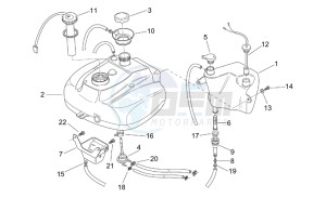 Scarabeo 50 2t (eng. Minarelli) drawing Oil and fuel tank