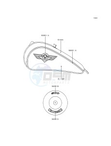 VN 800 B [VULCAN 800 CLASSIC] (B1-B5) [VULCAN 800 CLASSIC] drawing DECALS-- GREEN_SILVER- --- VN800-B1_B2- -