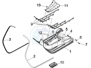 GTS 250 ie China drawing Central cover - Footrests