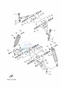 YFM700FWB KODIAK 700 (B6KN) drawing FRONT SUSPENSION & WHEEL