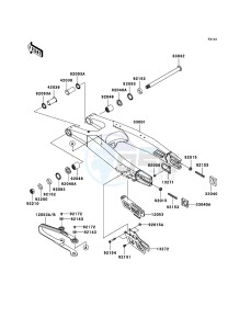 KX250F KX250W9F EU drawing Swingarm