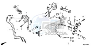 CB500FAE CB500F ABS UK - (E) drawing HANDLE LEVER/ SWITCH/ CABLE