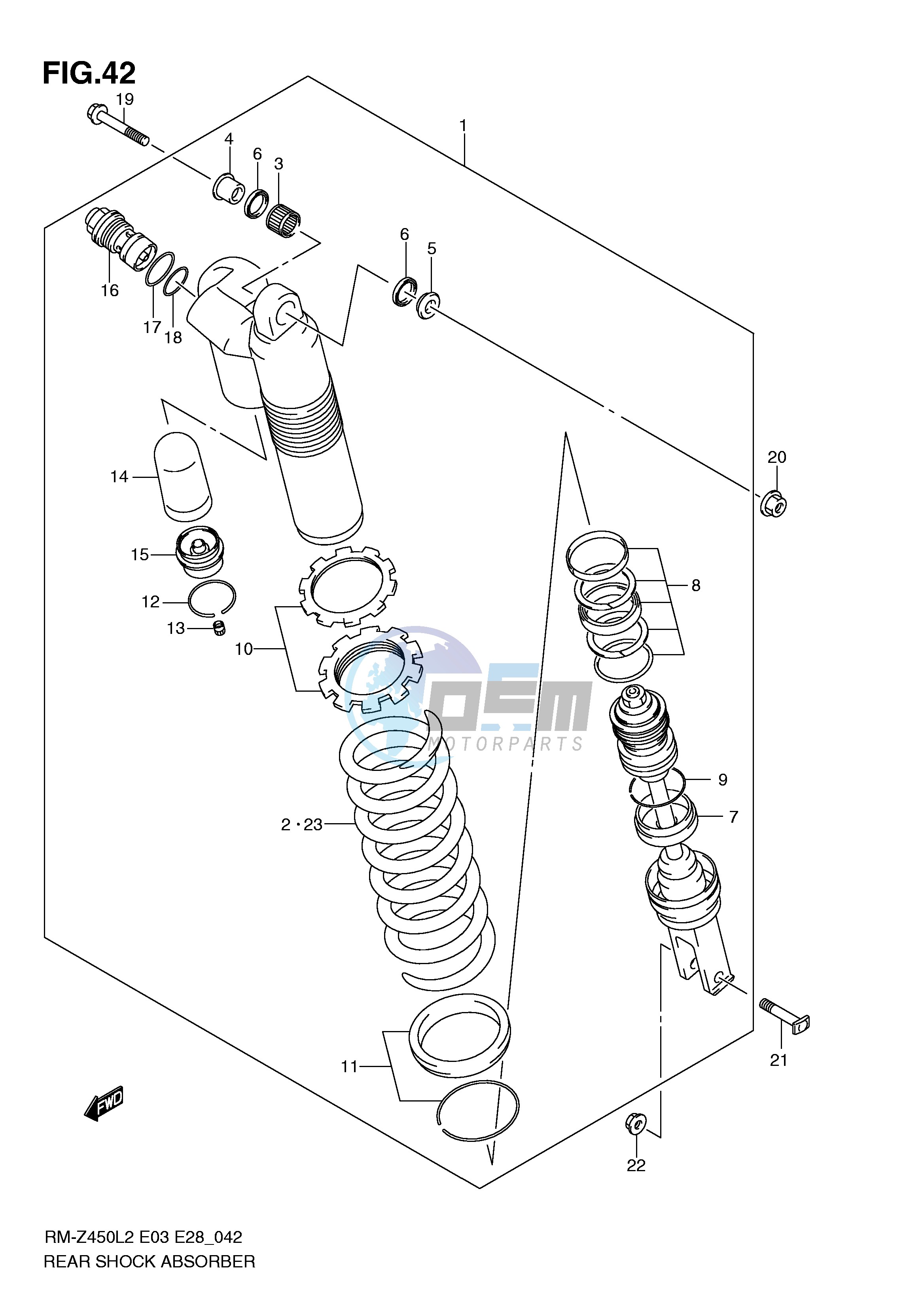 REAR SHOCK ABSORBER (RM-Z4501L2 E28)