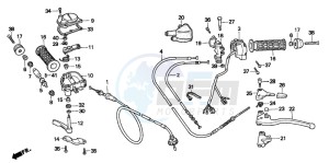 TRX200D FOURTRAX drawing HANDLE LEVER/SWITCH/ CABLE