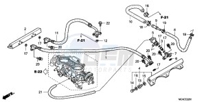 GL1800F GoldWing - GL1800-F 2ED - (2ED) drawing THROTTLE BODY (TUBI NG)