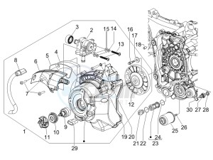 GTS 125 4T E3 drawing Flywheel magneto cover - Oil filter