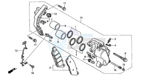 VT750C3 drawing FRONT BRAKE CALIPER