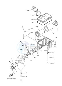 YFM450FWAD YFM45FGPHB GRIZZLY 450 EPS HUNTER (1CTG 1CTH 1CU9) drawing INTAKE