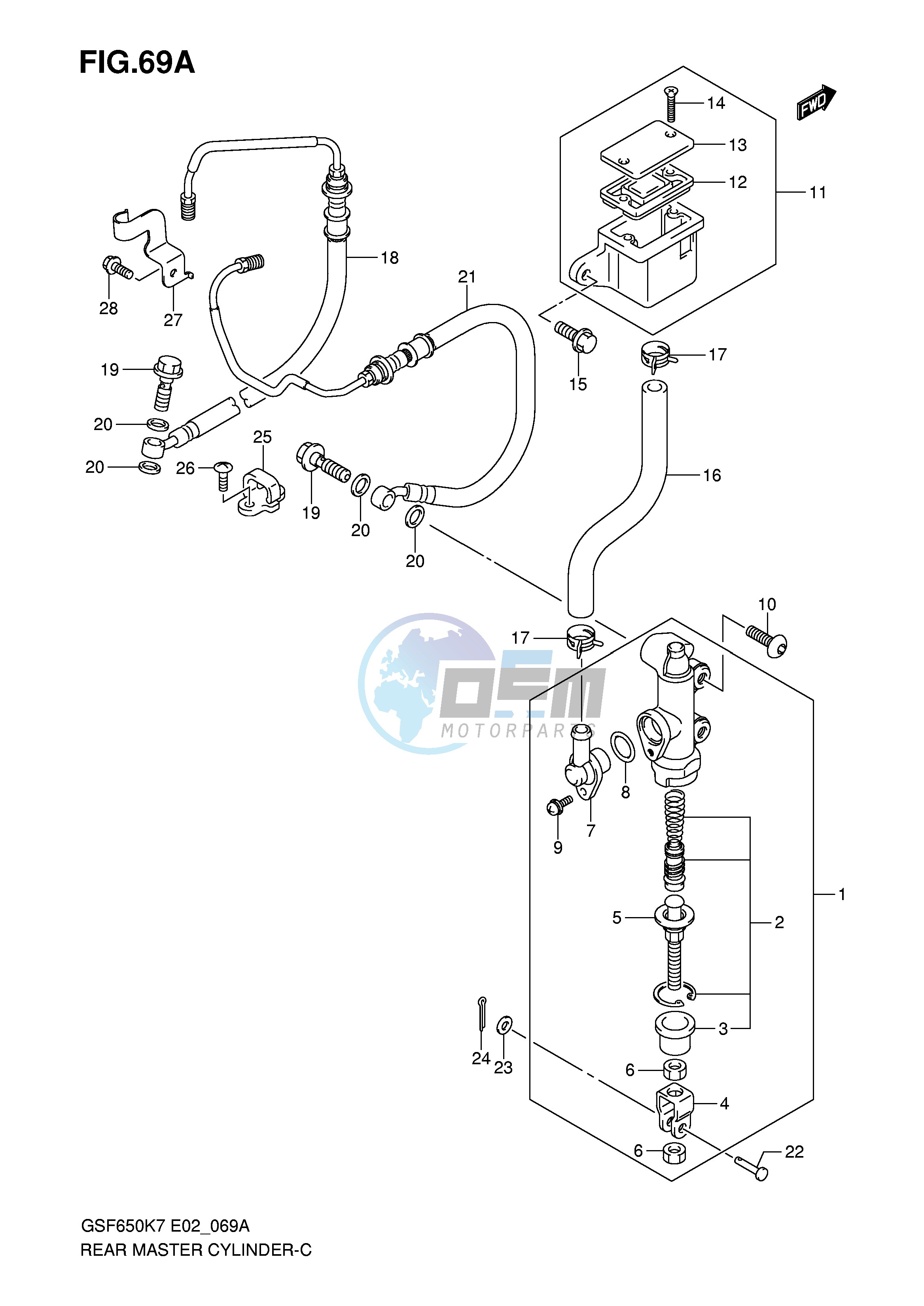 REAR MASTER CYLINDER (GSF650AK7 UAK7 SAK7 SUAK7 AK8 UAK8 SAK8 SUAK8)