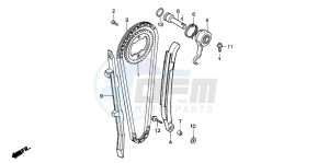 NX650 500 DOMINATOR drawing CAM CHAIN/TENSIONER