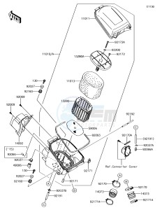 BRUTE FORCE 750 4x4i EPS KVF750GJF EU drawing Air Cleaner