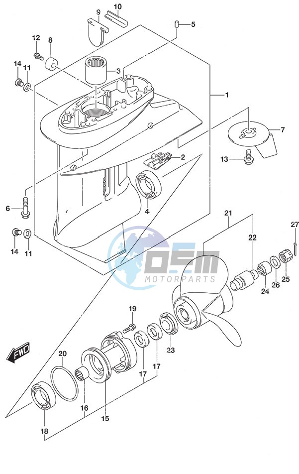 Gear Case Non-Remote Control