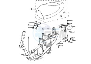 SCOOT ' ELEC - cc drawing FRAME-SADDLE