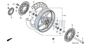 CB600FA9 UK - (E / ABS MKH) drawing FRONT WHEEL