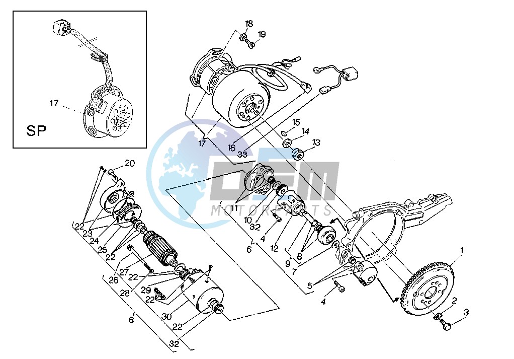 FLYWHEEL-STARTING MOTOR FACIND