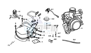 SYMPLY 50 drawing CYLINDER HEAD COVER / CARBURATOR