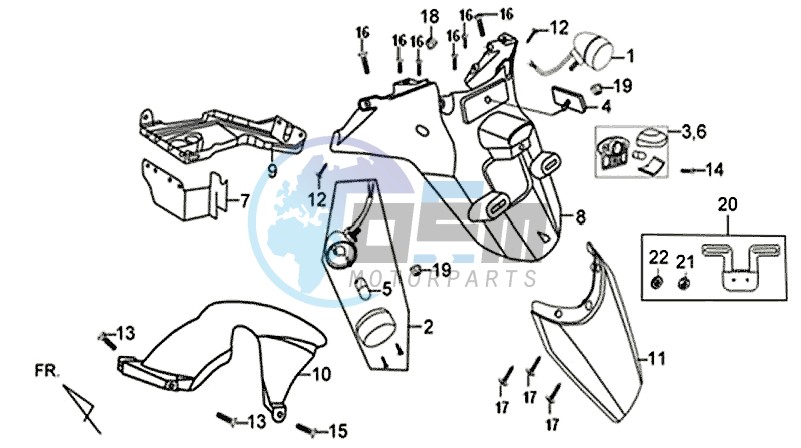 REAR FENDER - REAR INNER FENDER / X'PRO 50 (45 KM/H) (AE05W4-EU) (L4-M1)