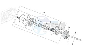 Scarabeo 400-492-500 Light drawing Pulley assy. driven