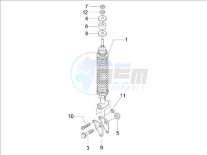 LX 150 4T E3 drawing Rear suspension - Shock absorber - s