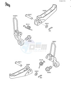 KSF 250 A [MOJAVE 250] (A1-A2) [MOJAVE 250] drawing FOOTRESTS -- KSF250-A1- -