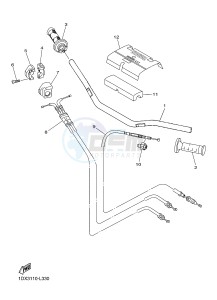 WR450F (1DX5) drawing STEERING HANDLE & CABLE