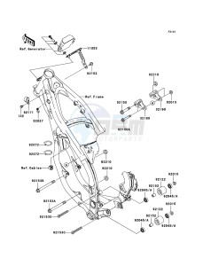 KX125 KX125M7F EU drawing Frame Fittings