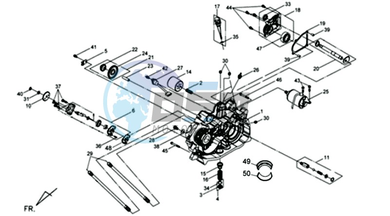 CRANKCASEHELFT RIGHT / STARTER