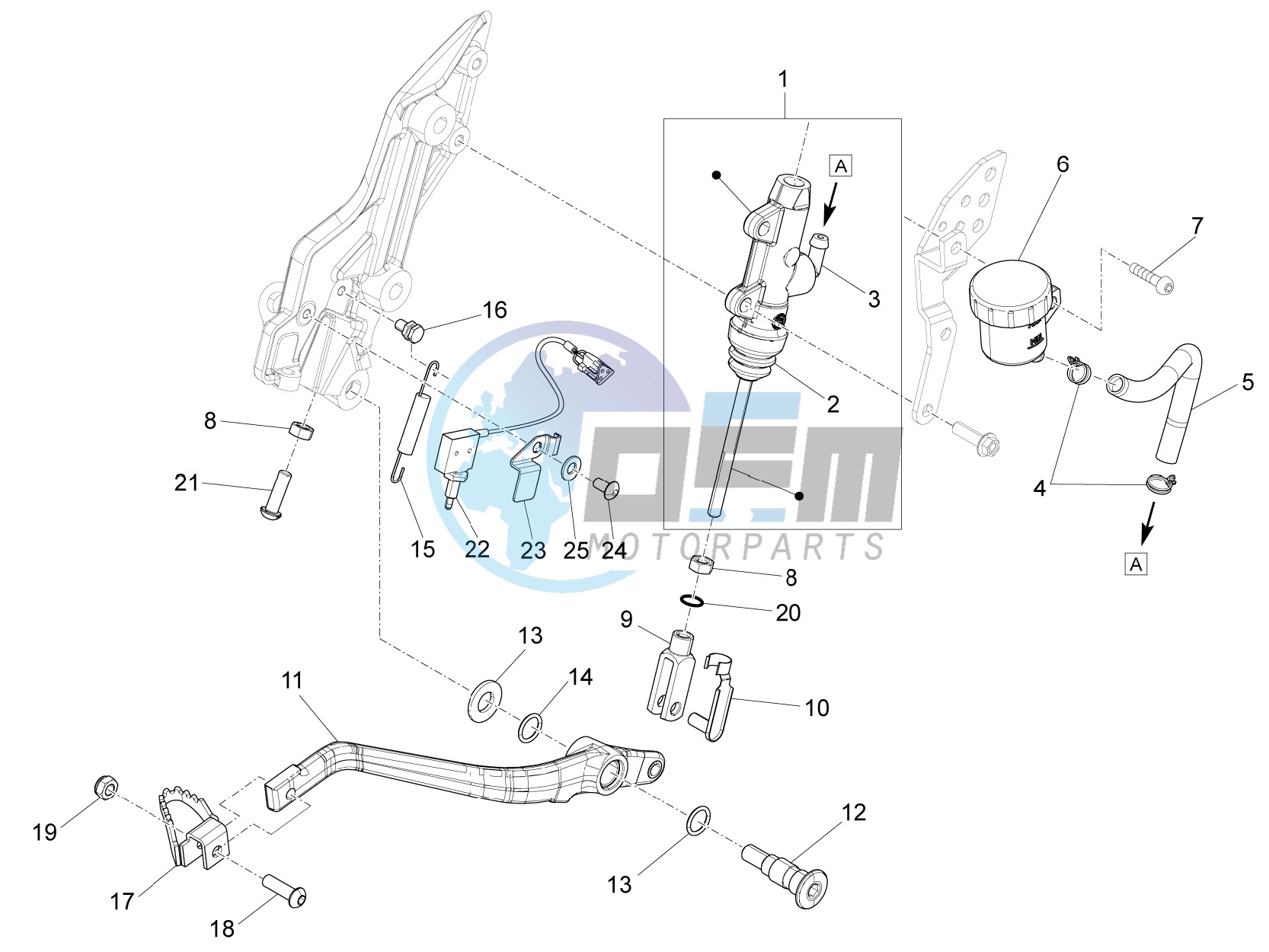 Rear master cylinder